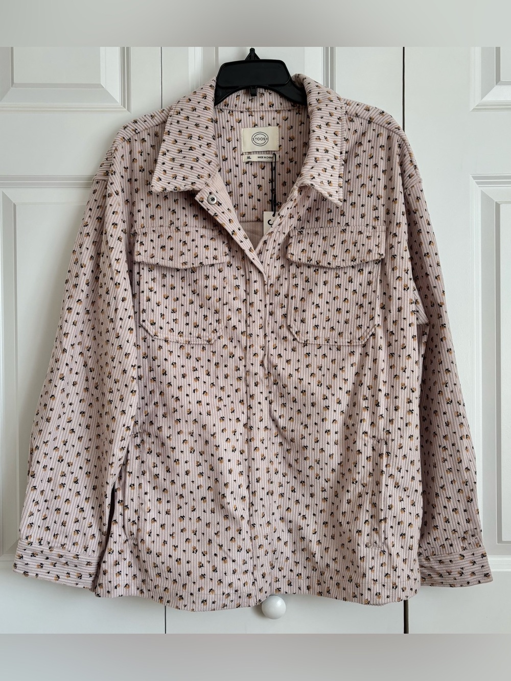 Stoosh Light Pink Utility Jacket with Brown Dot Print